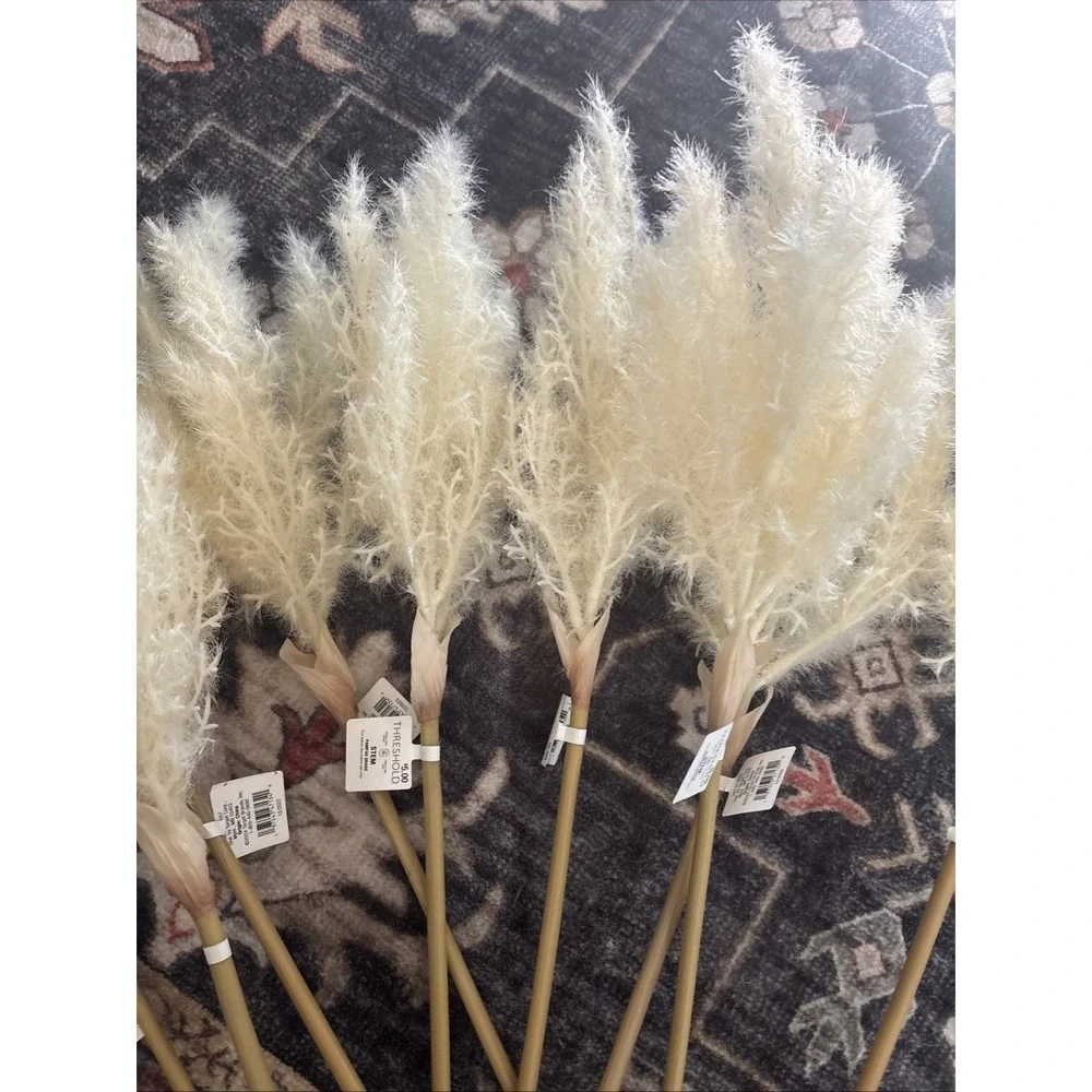 Faux Pampas Grass Stem Branch Beige - Threshold 10 Pieces Indoor Decorative